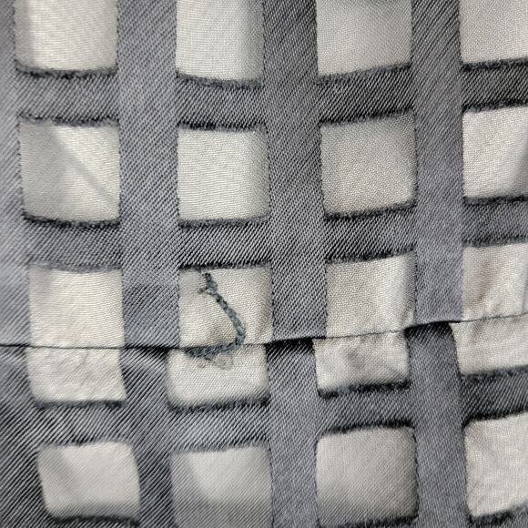 Calvin Klein Womens Dress 12 Black Checkered Sheer Sheath Sleeveless Pleated - Picture 3 of 12